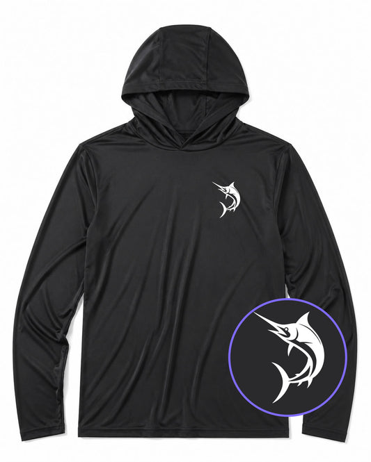 Black Marlin Fish Men's Lightweight Performance Golf Hoodie