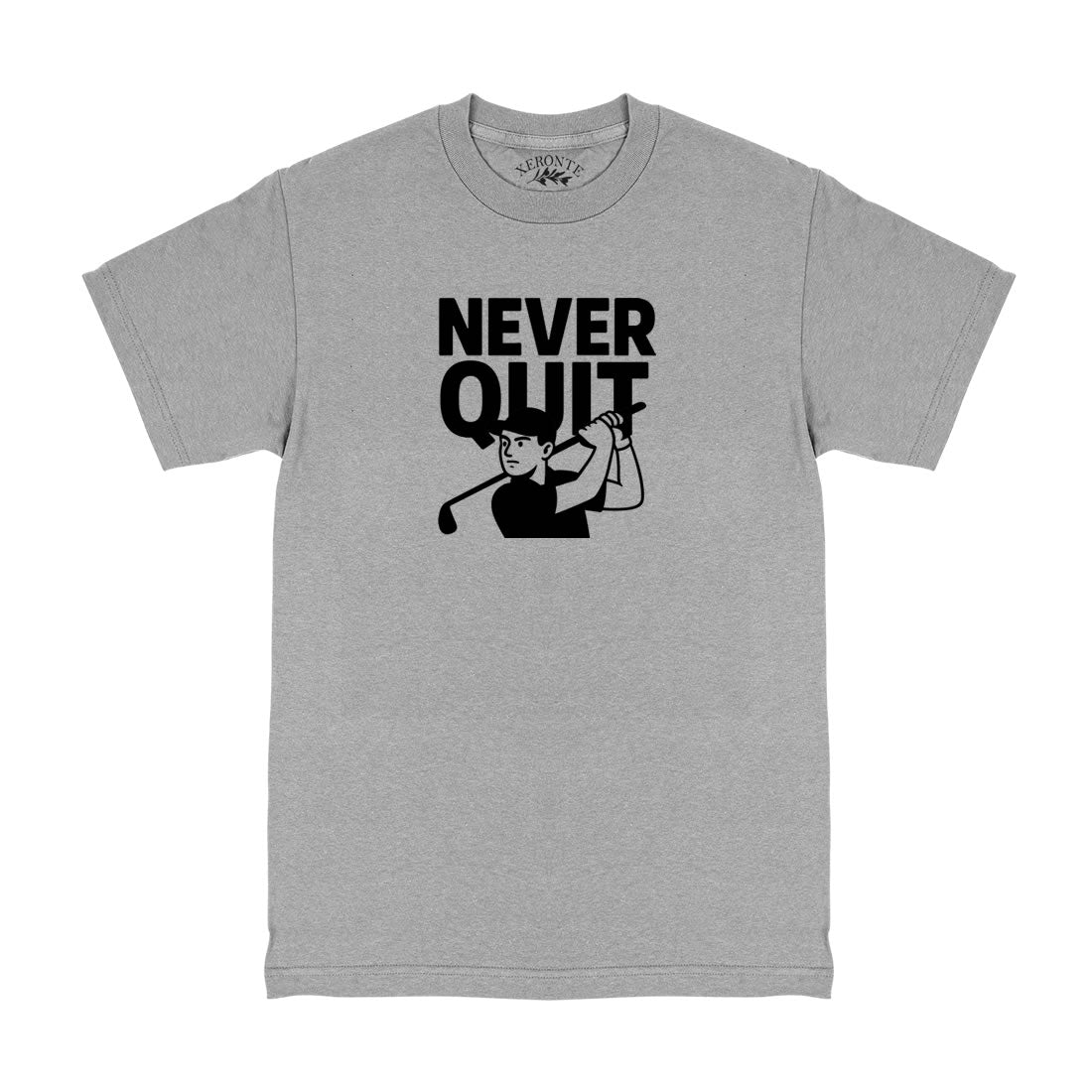 Never Quit Golfer Motivational Golf Men's T-Shirt Grey