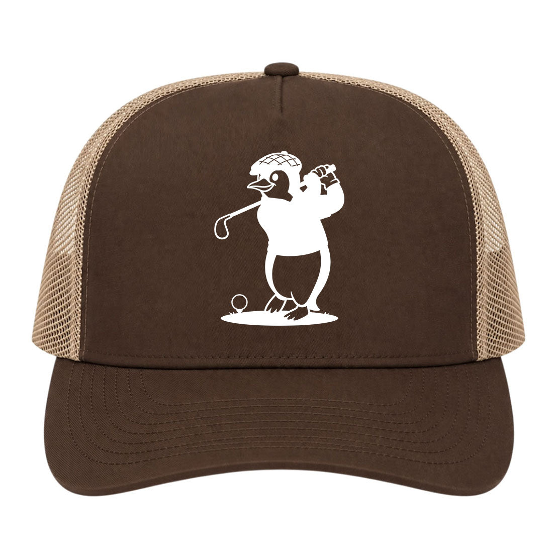 Brown Penguin Golf Trucker Hat