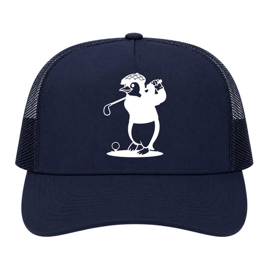Navy Blue Penguin Golf Trucker Hat