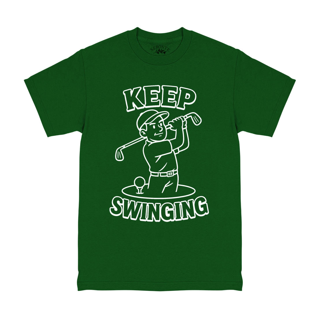 Retro Keep Swinging Motivational Golf Men's T-Shirt Green