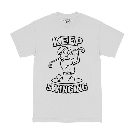 Retro Keep Swinging Motivational Golf Men's T-Shirt White