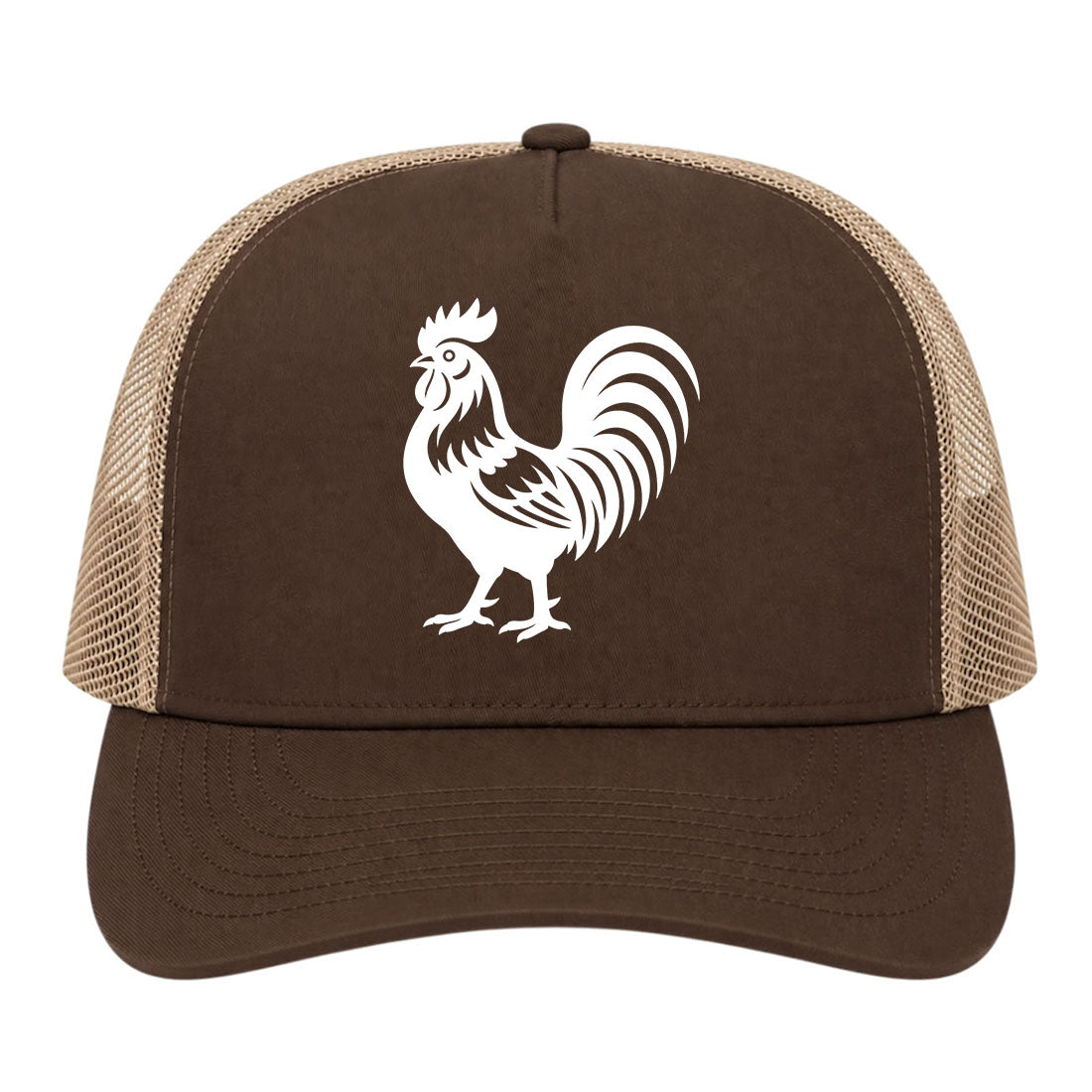 Brown Rooster Farm Animal Golf Trucker Hat