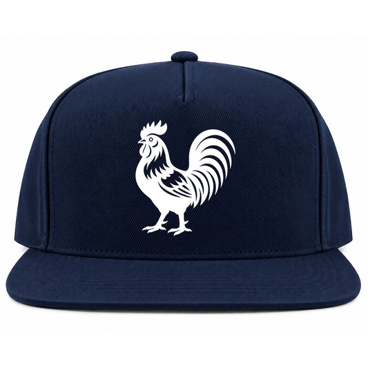 Navy Blue Rooster Farm Animal Golf Snapback Hat
