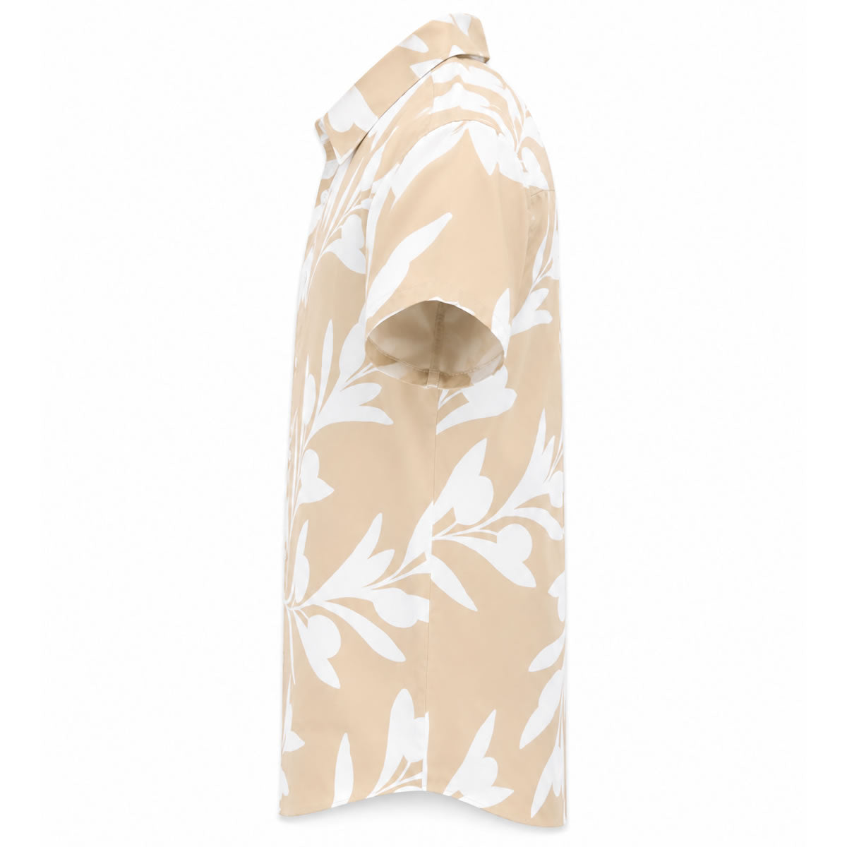 Sand Olive Branch Mens Golf Button Down Shirt Side View