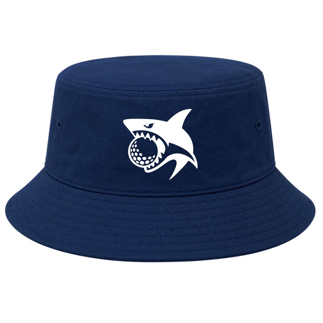 Navy Shark Biting Golf Ball Golf Bucket Hat