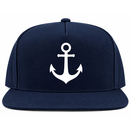 Navy Blue Ship Anchor Golf Snapback Hat