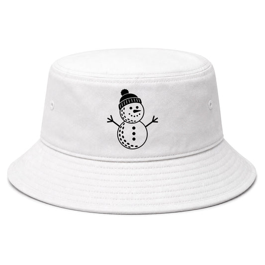 White Snowman Golf Bucket Hat