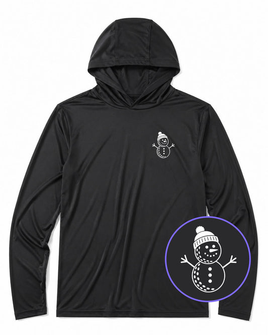 Black Snowman Men's Lightweight Performance Golf Hoodie