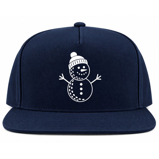 Navy Blue Snowman Golf Snapback Hat