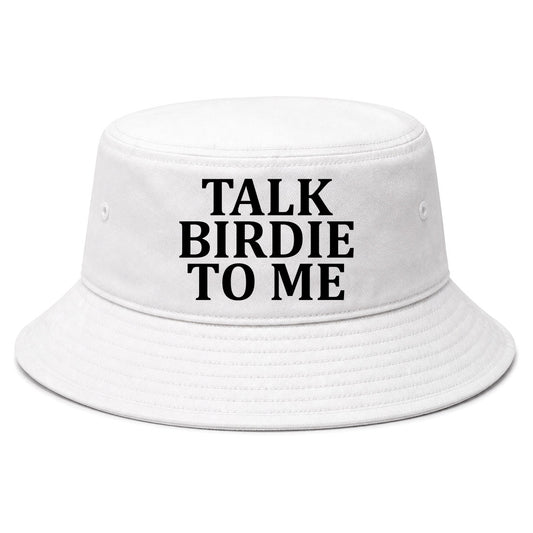 White Talk Birdie To Me Golf Bucket Hat