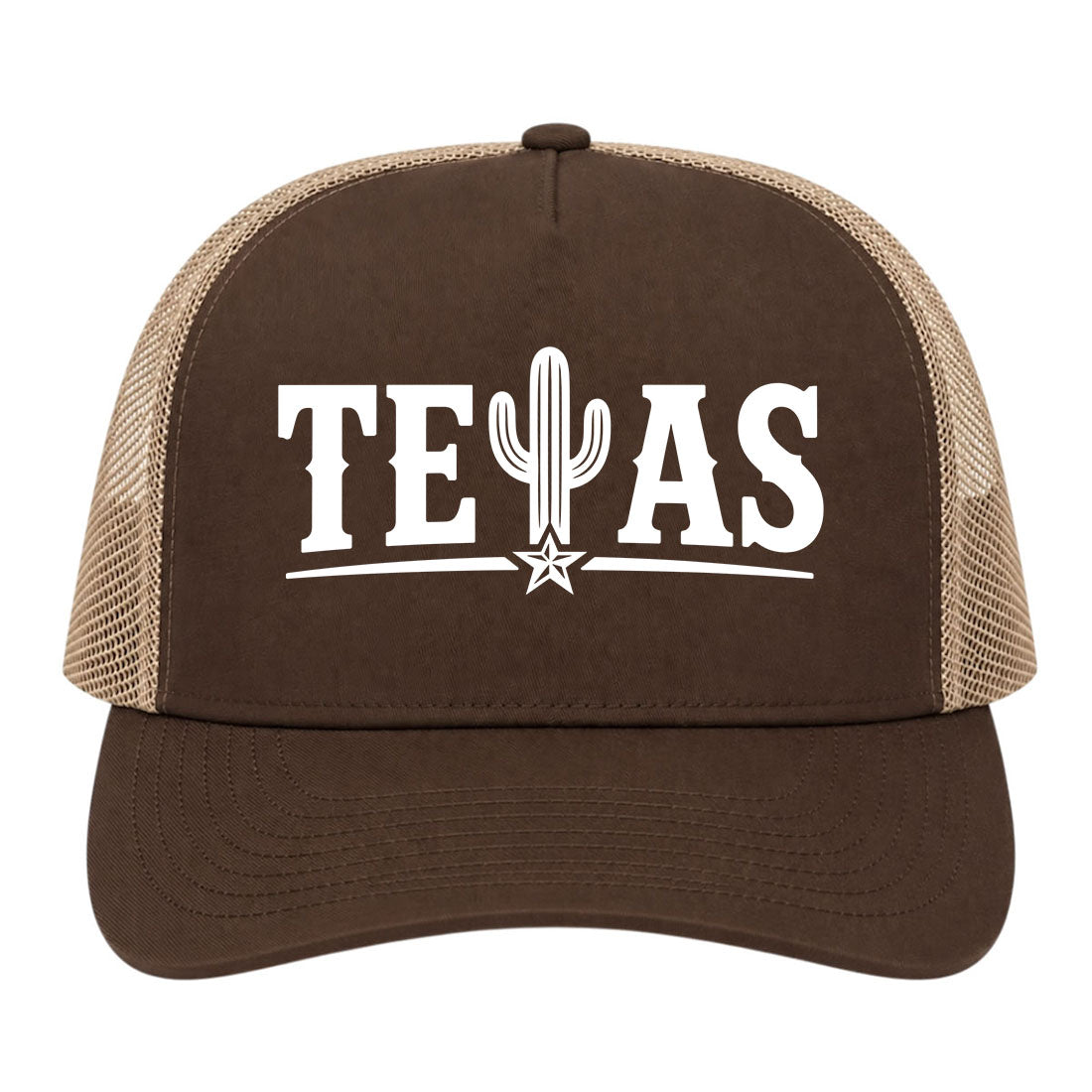 Brown Texas Cactus Golf Trucker Hat
