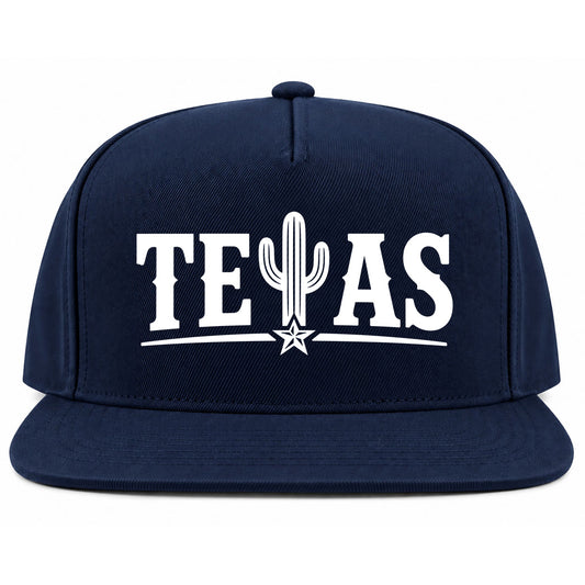 Navy Blue Texas Cactus Golf Snapback Hat