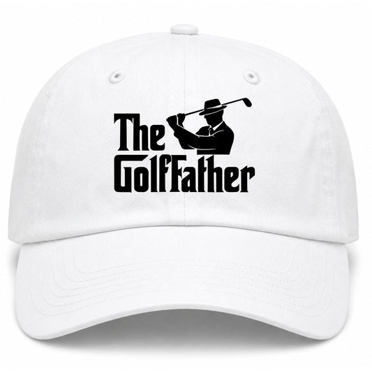 White The Golf Father Funny Golf Dad Hat