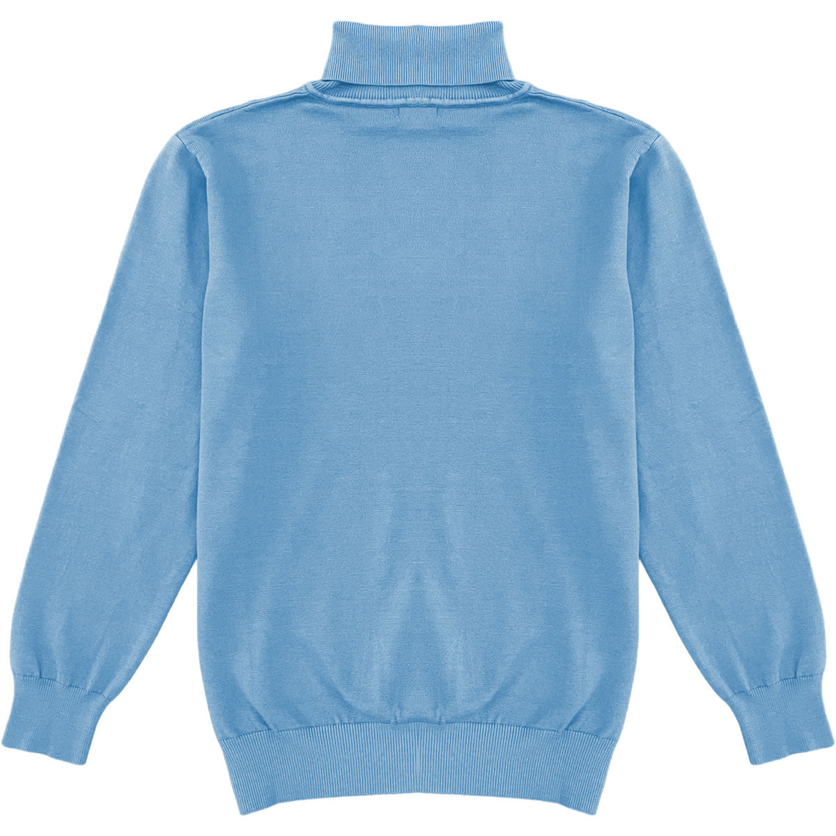 Baby Blue Mens Long Sleeve Knit Turtleneck Sweater Back