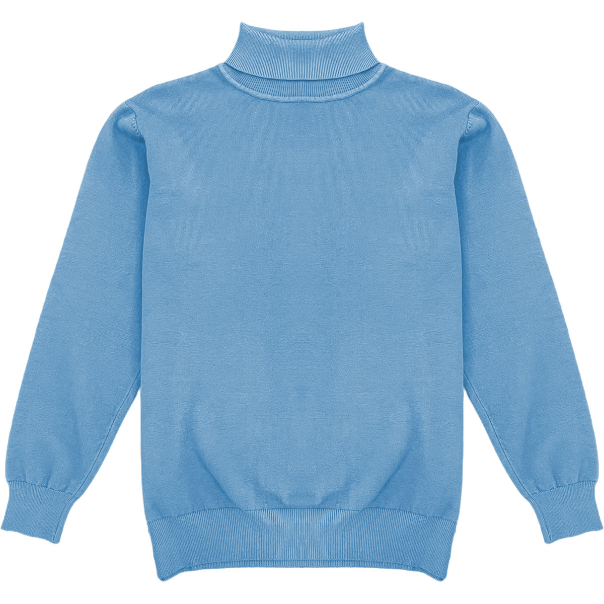Baby Blue Mens Long Sleeve Knit Turtleneck Sweater