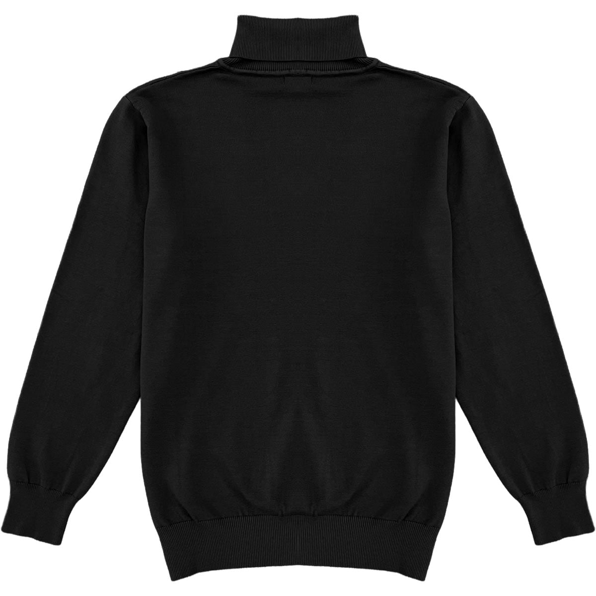 Black Mens Long Sleeve Knit Turtleneck Sweater Back