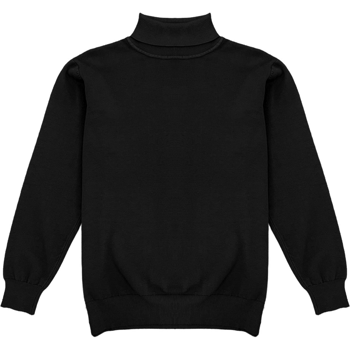 Black Mens Long Sleeve Knit Turtleneck Sweater