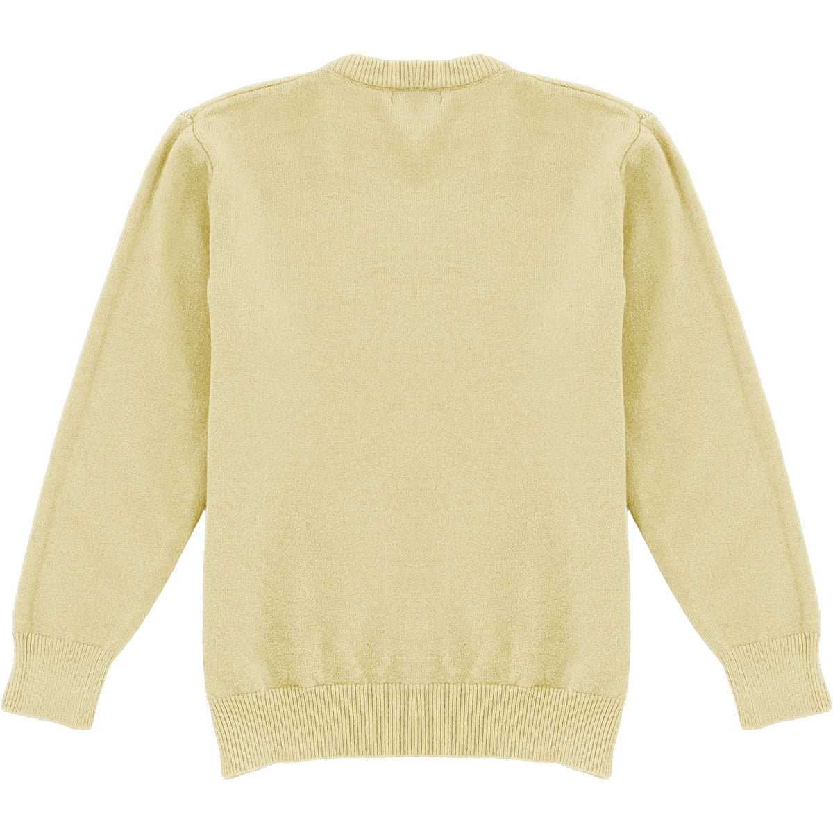 Cream Mens Knit Diamond Pattern Crew Neck Sweater Back
