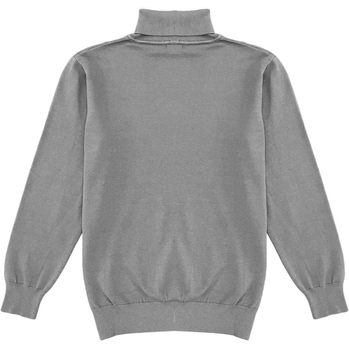 Dark Heather Grey Mens Long Sleeve Knit Turtleneck Sweater Back