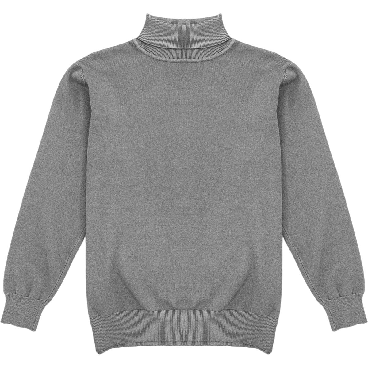 Dark Heather Grey Mens Long Sleeve Knit Turtleneck Sweater