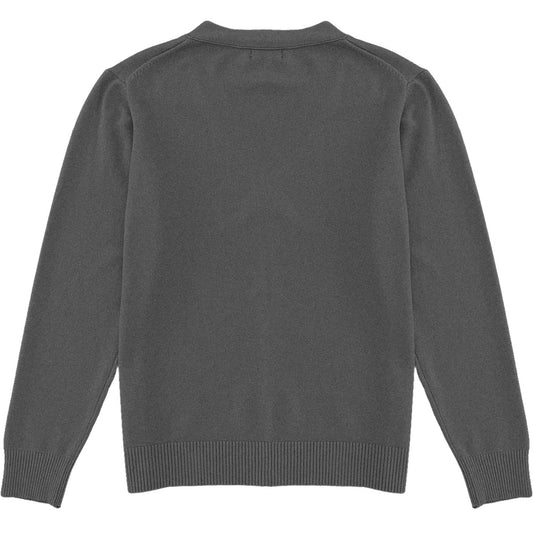 Dark Heather Grey Mens V-Neck Button Down Cardigan Sweater