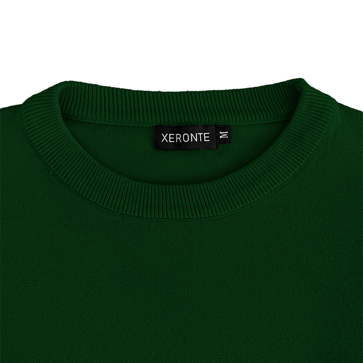 Xeronte Forest Green Mens Knit Classic Crewneck Sweater