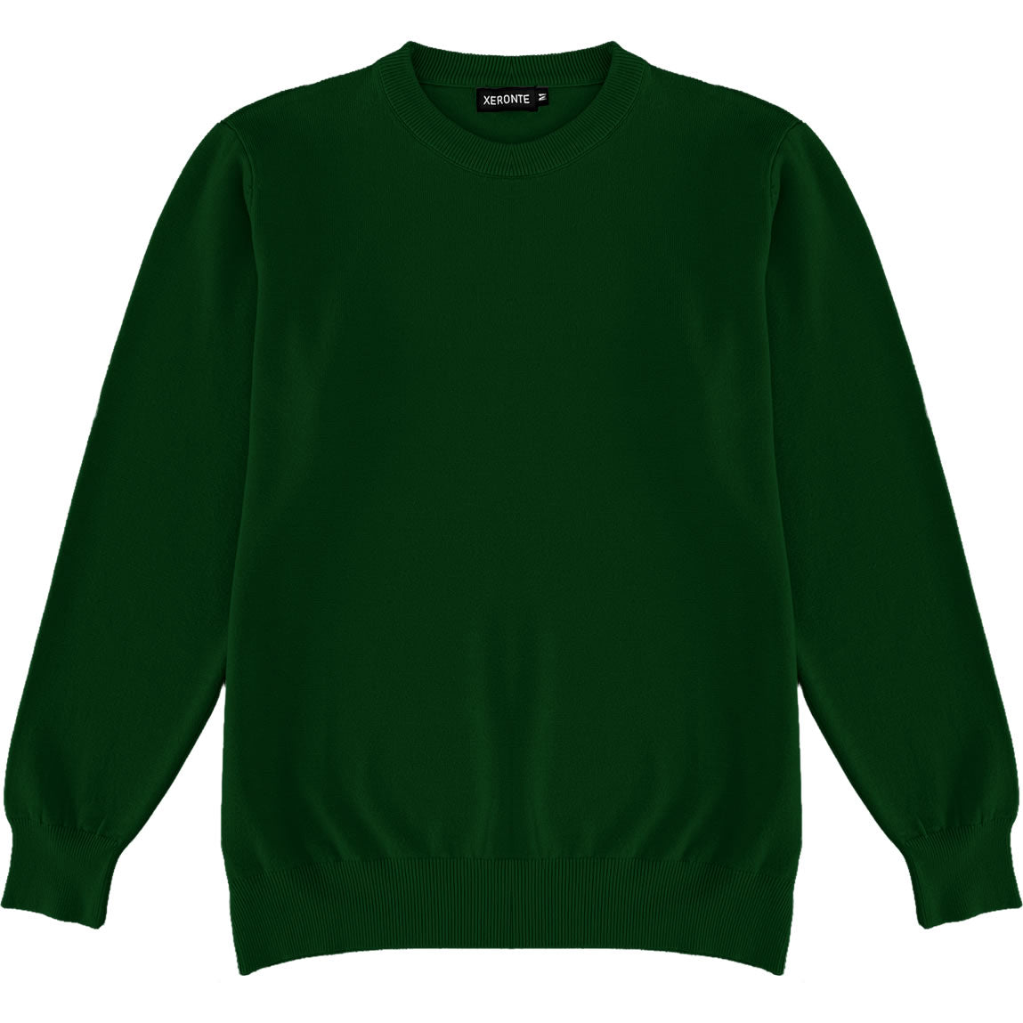Forest Green Mens Knit Classic Crewneck Sweater