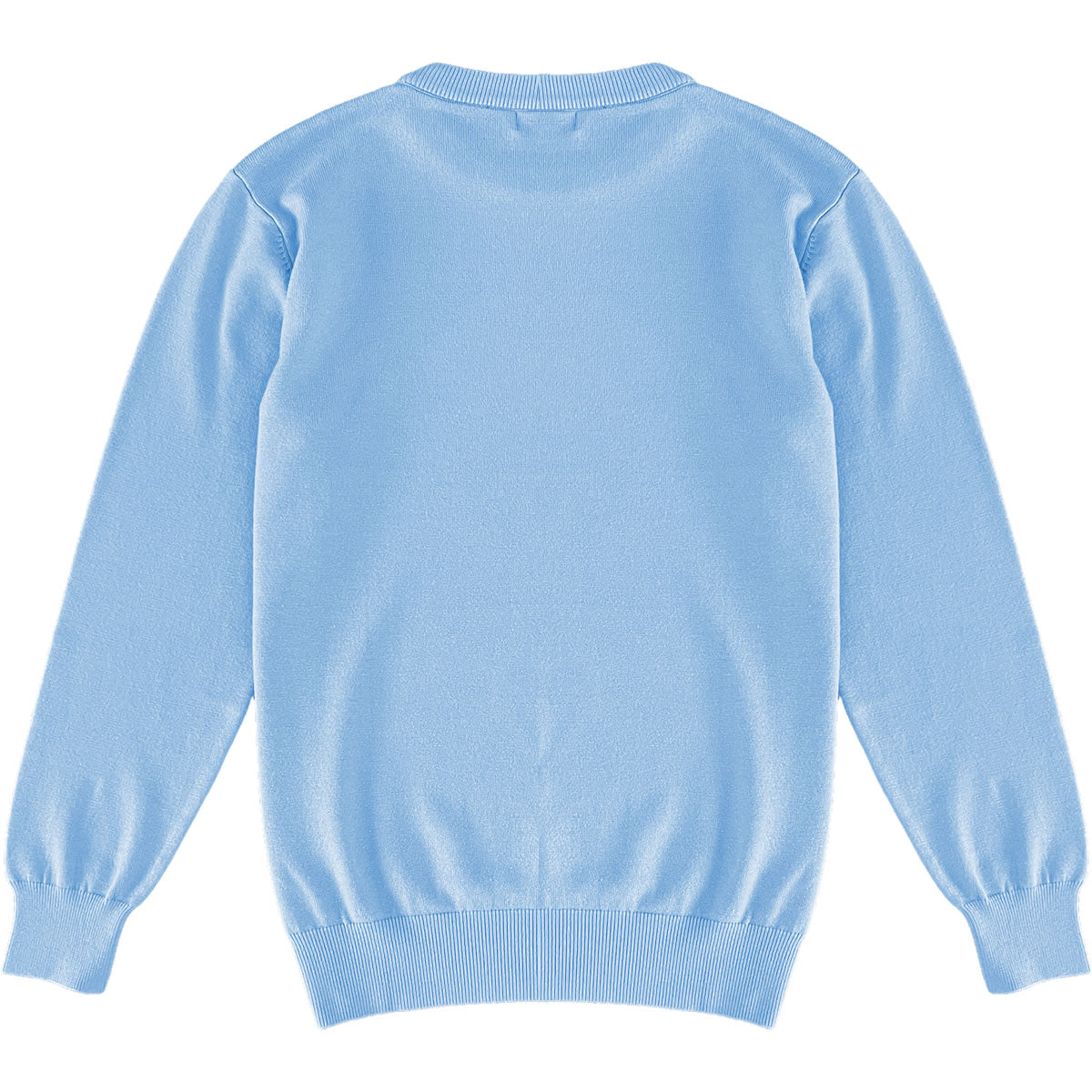 Light Baby Blue Mens Knit Classic Crewneck Sweater Back