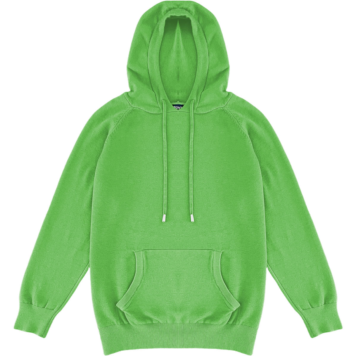 Light Lime Green Mens Knit Pullover Hoodie Sweater