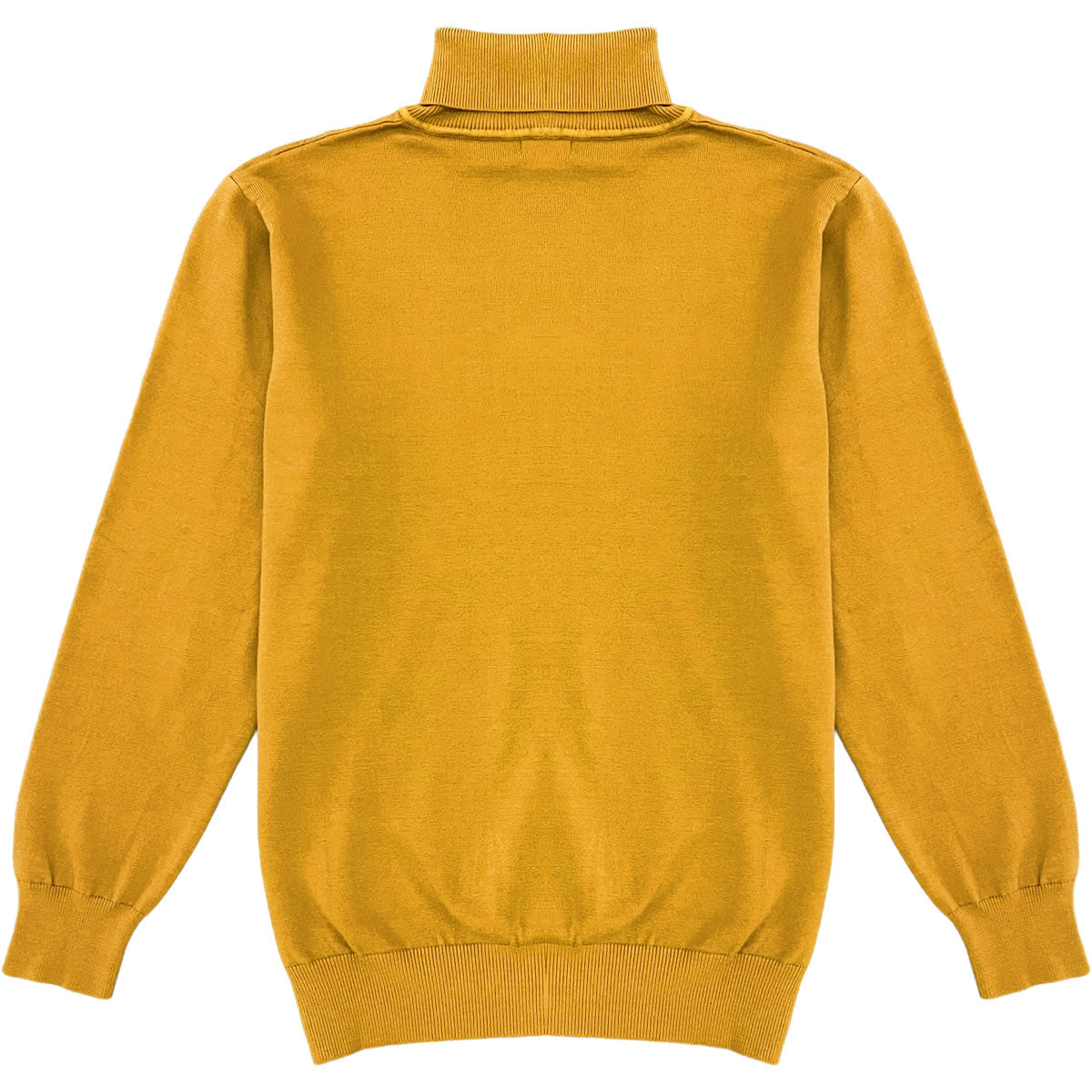 Mustard Yellow Mens Long Sleeve Knit Turtleneck Sweater