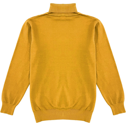 Mustard Yellow Mens Long Sleeve Knit Turtleneck Sweater