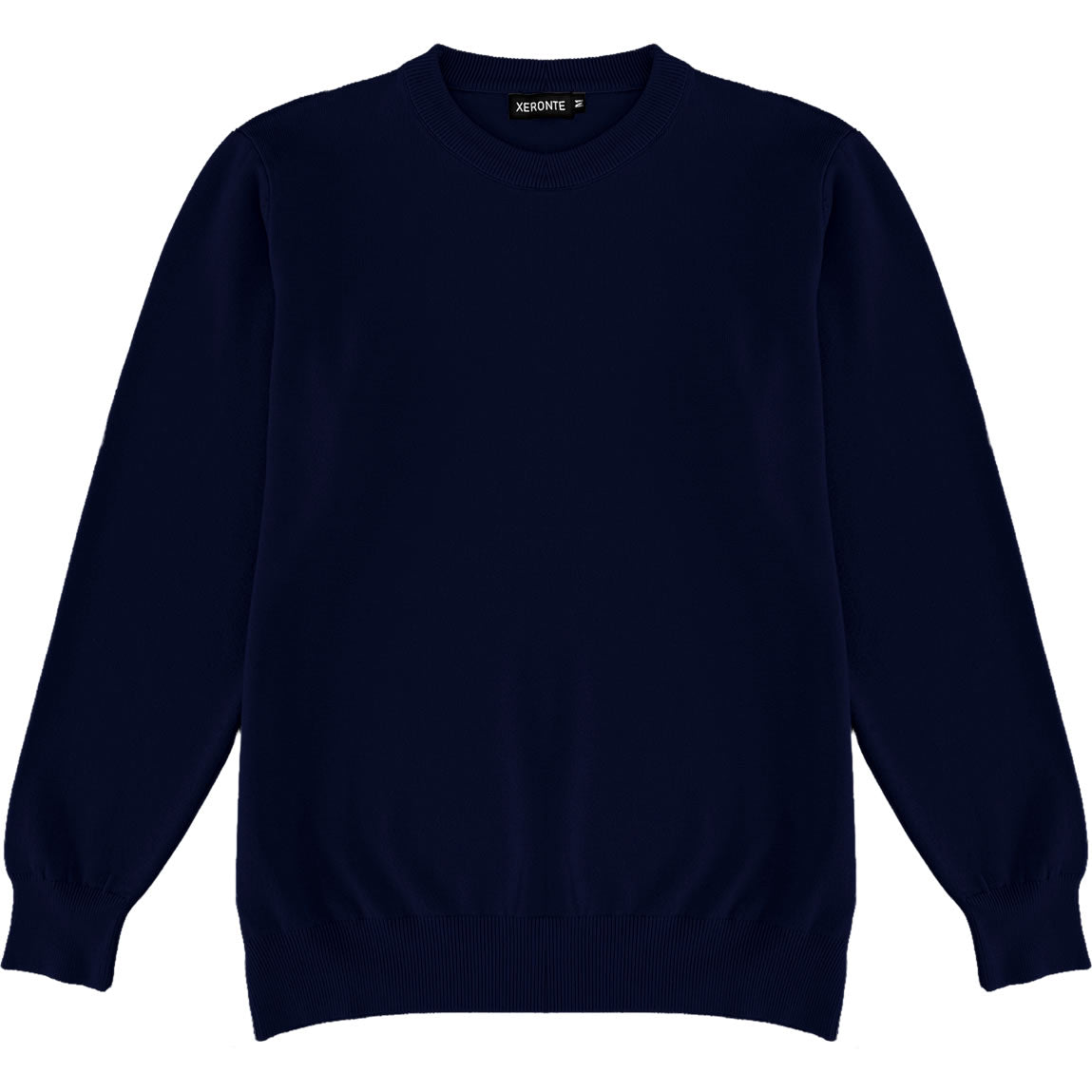 Navy Blue Mens Knit Classic Crewneck Sweater