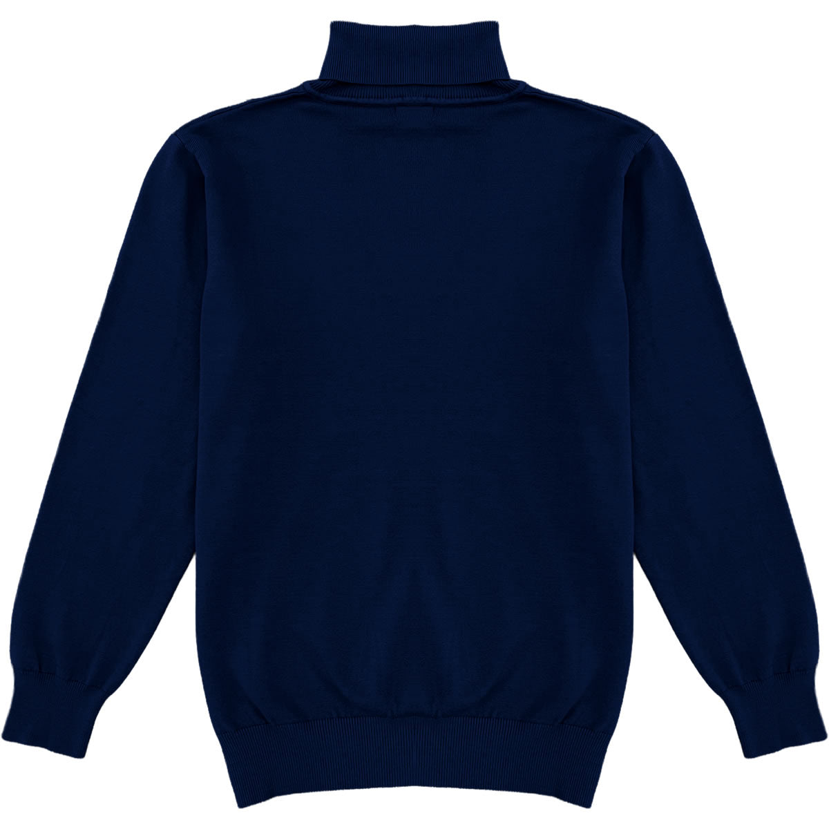Navy Blue Mens Long Sleeve Knit Turtleneck Sweater Back