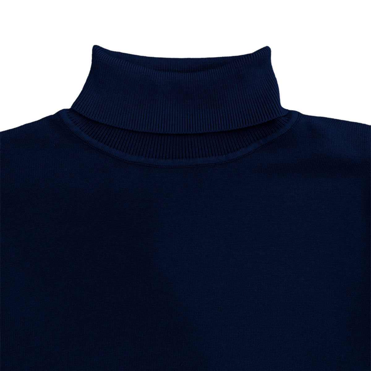 Navy Blue Mens Long Sleeve Knit Turtleneck Sweater Xeronte