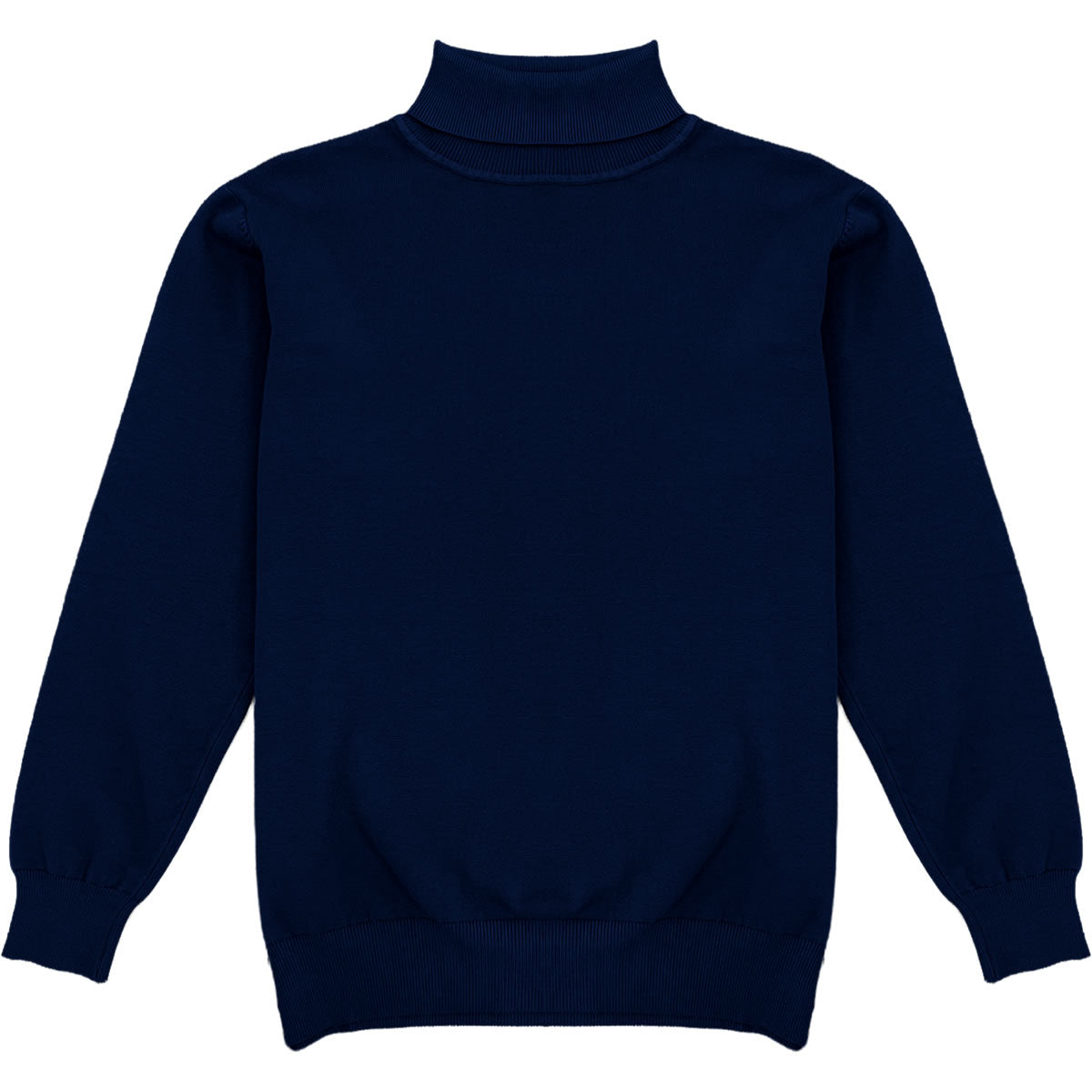 Navy Blue Mens Long Sleeve Knit Turtleneck Sweater