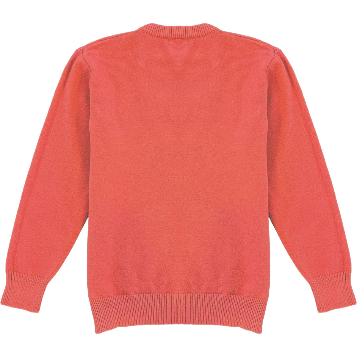 Salmon Pink Mens Knit Diamond Pattern Crew Neck Sweater Back