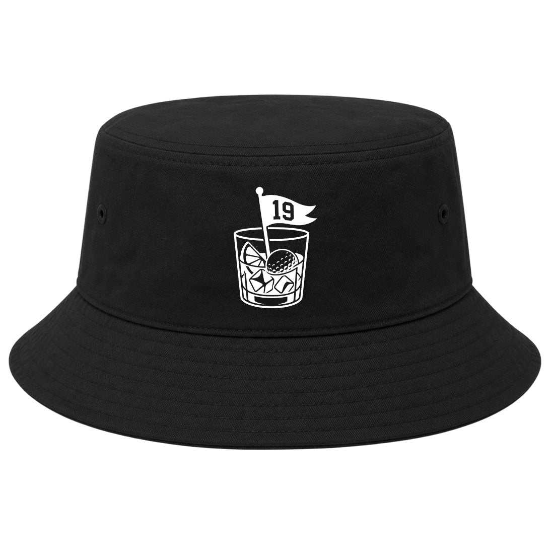 Black 19th Hole And Drinks Golf Bucket Hat