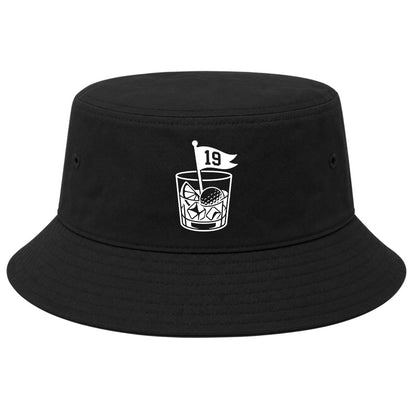 Black 19th Hole And Drinks Golf Bucket Hat