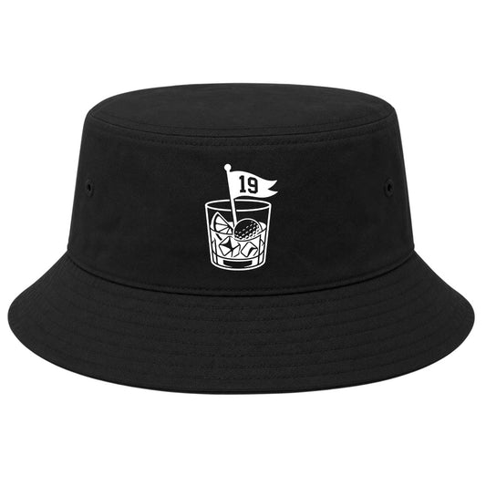 Black 19th Hole And Drinks Golf Bucket Hat