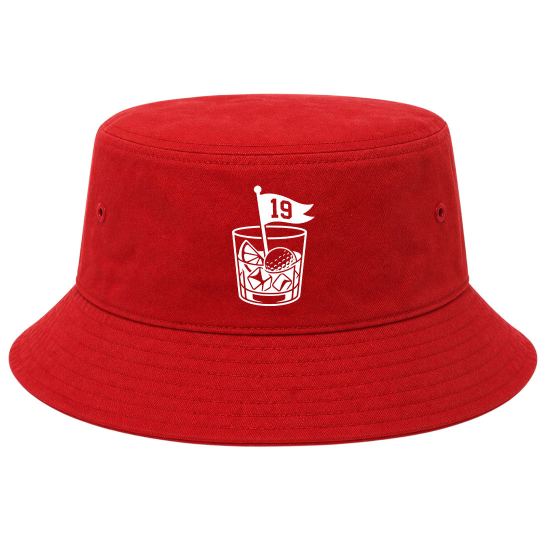 Red 19th Hole And Drinks Golf Bucket Hat