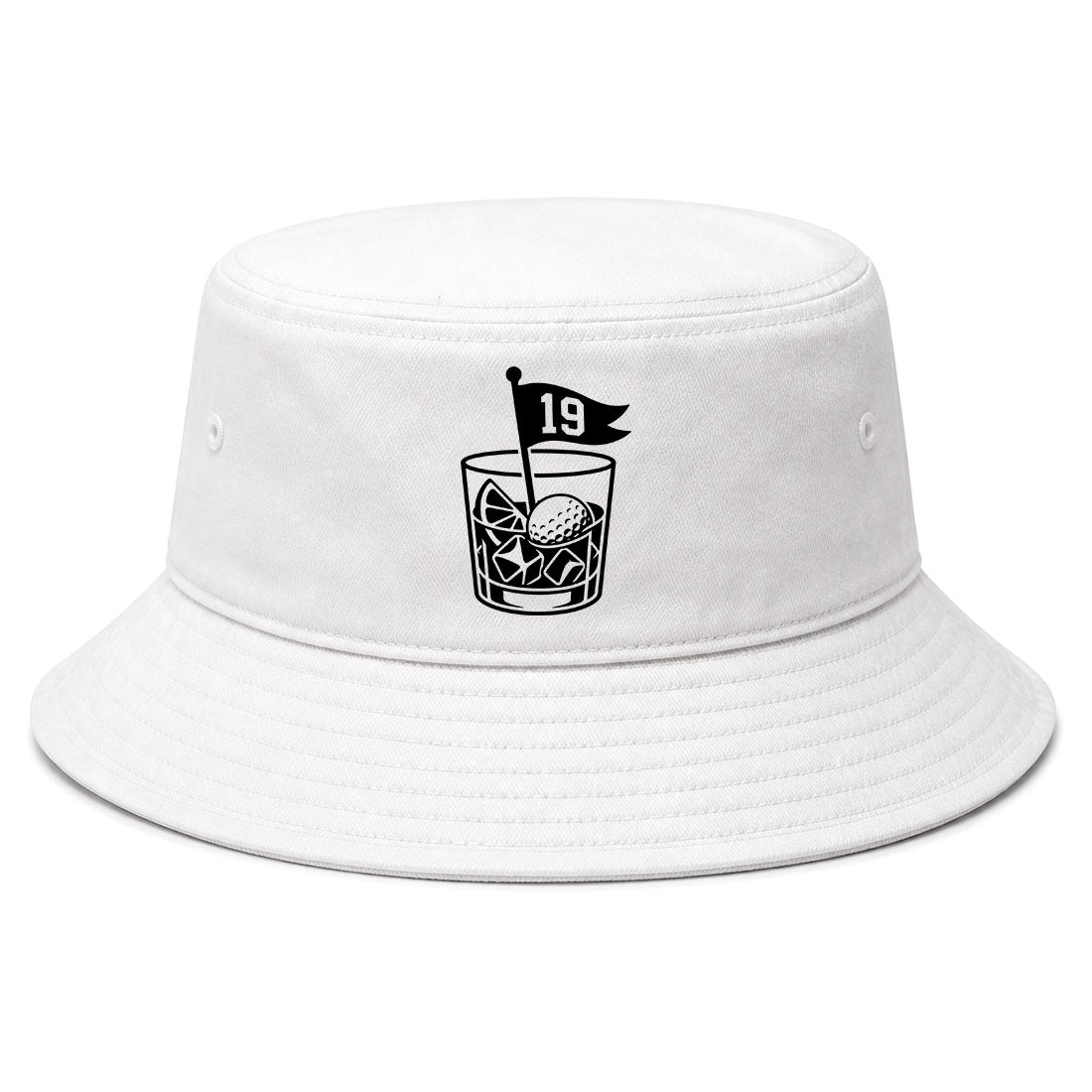 White 19th Hole And Drinks Golf Bucket Hat
