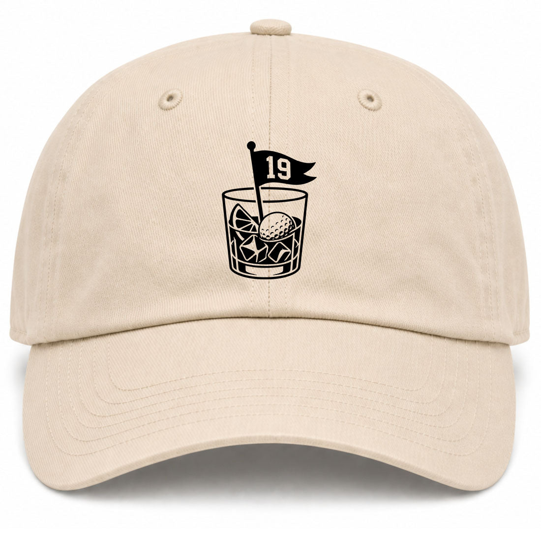 Beige 19th Hole And Drinks Golf Dad Hat