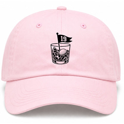 Pink 19th Hole And Drinks Golf Dad Hat