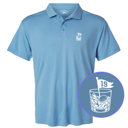 Carolina Blue 19th Hole And Drinks Men's Golf Polo Shirt