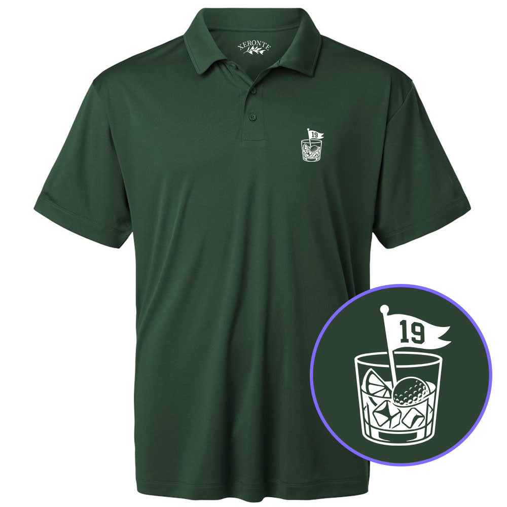 Green 19th Hole And Drinks Men's Golf Polo Shirt