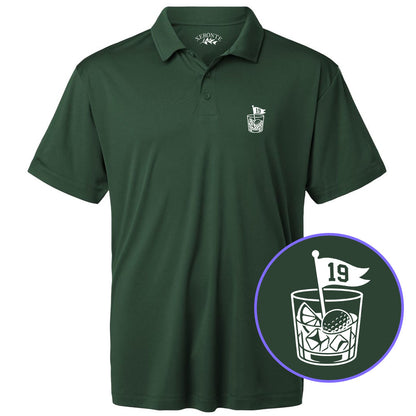 Green 19th Hole And Drinks Men's Golf Polo Shirt