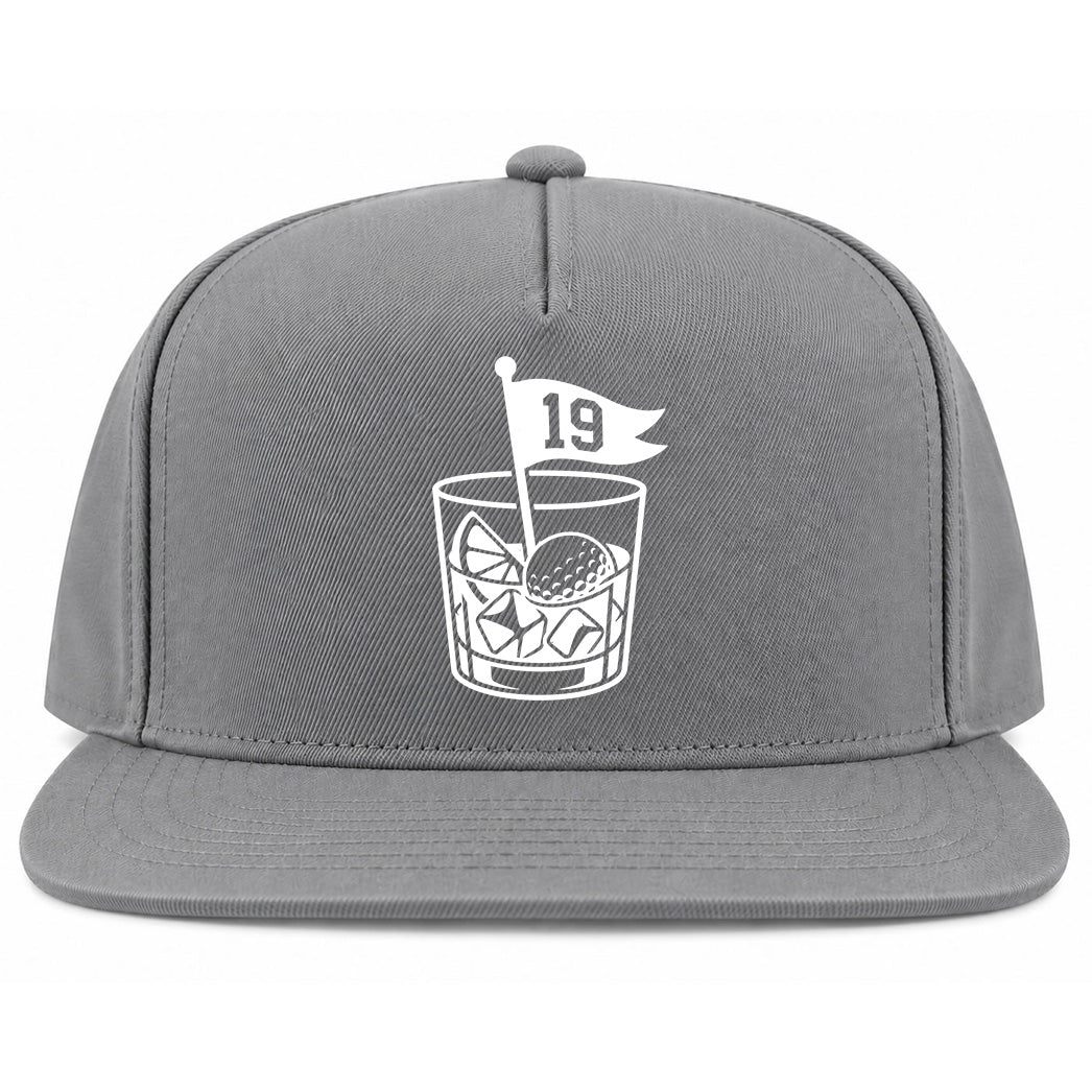 Grey 19th Hole And Drinks Golf Snapback Hat