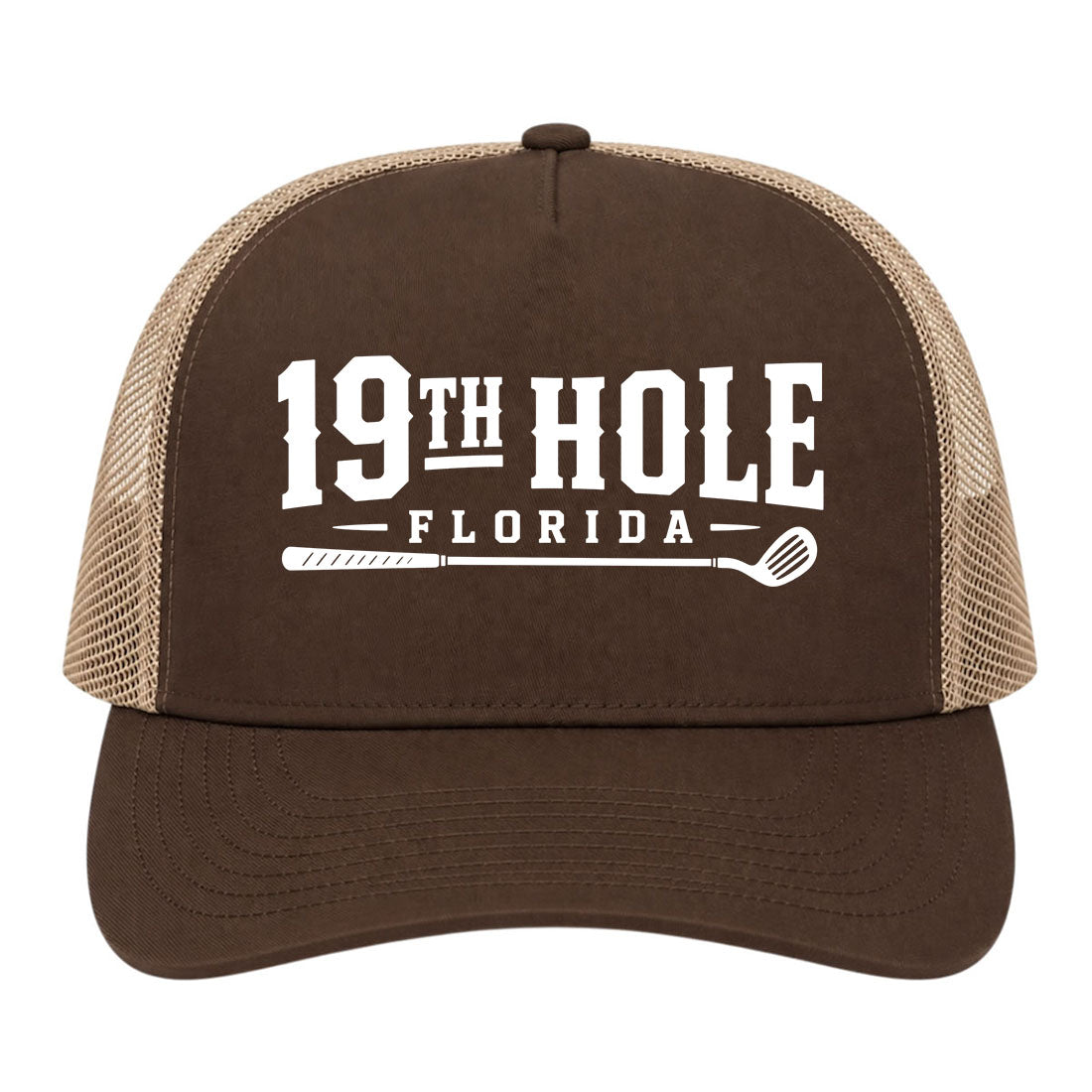 Brown 19th Hole Florida Golf Trucker Hat