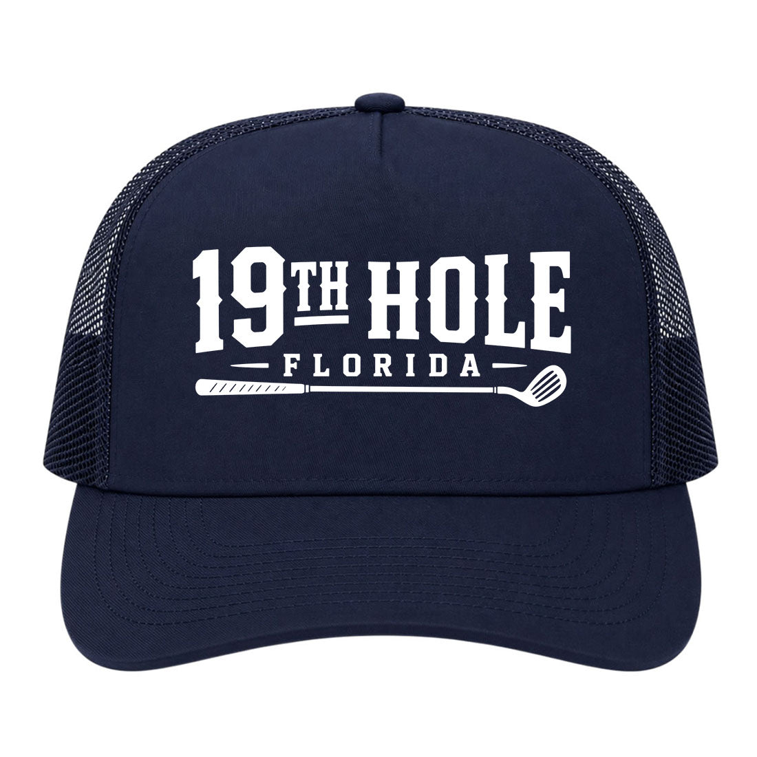 Navy Blue 19th Hole Florida Golf Trucker Hat
